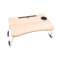 Table de lit pliante en bois avec rangement pratique et porte-gobelet, idéale pour la maison - Vente directe usine