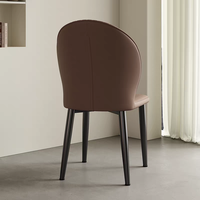 Chaise de salle à manger moderne de style italien minimaliste, revêtement en similicuir résistant aux rayures de chat, siège domestique haut de gamme