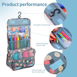 Kit de crochet DIY, ensemble de laine pour le crochet, ensemble d'outils de tricot pour débutants, sac de crochet portable pour les voyages, ensemble de matériel pour le tricot - Product Image 3