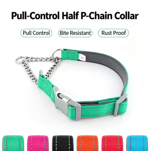 Iron Chain <b>Dog</b> Half P Chain Necklace Pet Necklace Edge Shepherd <b>Large</b> Medium <b>Dog</b> Traction Rope Explosion Proof Design Puller Nec - Product Image 6