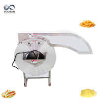 Hoge snelheid groentestrip snijmachine, commerciële snijmachine voor aardappel, zoete aardappel en aubergine