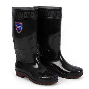 Botas de <span class=keywords><strong>lluvia</strong></span> negras de jardín de PVC <span class=keywords><strong>para</strong></span> <span class=keywords><strong>hombre</strong></span>, <span class=keywords><strong>zapatos</strong></span> impermeables populares <span class=keywords><strong>para</strong></span> invierno y verano, cuatro estaciones, antideslizantes y ligeras - Product Image 1