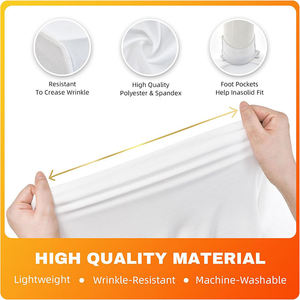 Khăn trải bàn dùng được nhiều lần, bền, tùy chỉnh quảng cáo, dùng cho đám cưới, kích thước 4/6/8ft, chất liệu polyester co giãn, phù hợp với nhiều sự kiện - Product Image 2