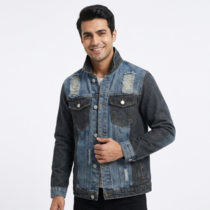Trendy <b>Men</b> <b>Denim</b> <b>Jackets</b> Wholesale Durable Custom Made High Quality Outerwear Stand Front Windproof Vintage Style 100% Cotton - Product Image 1