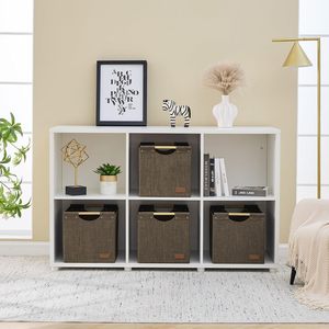 Ensemble de 2 cubes de rangement à poignées en bois, capacité 10-20L, design flexible <span class=keywords><strong>pour</strong></span> étagères <span class=keywords><strong>Kallax</strong></span>, salons, chambres, vêtements - Product Image 6