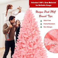 Sapin de Noël artificiel rose de 6 pieds, fabriqué en PVC 100 % neuf, adapté à la décoration intérieure et extérieure.