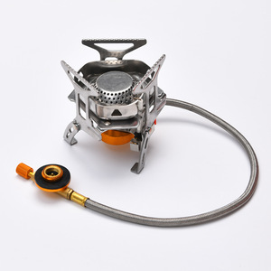 Réchaud à gaz pliable portable avec allumage électronique, résistant au vent, pour le camping en plein air, argenté, capacité 3-5L, ultra léger - Product Image 1