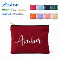 Pochette de maquillage personnalisée en toile avec logo imprimé, fermeture éclair, portable, pour voyage, cosmétiques, soins de la peau, sac cadeau promotionnel