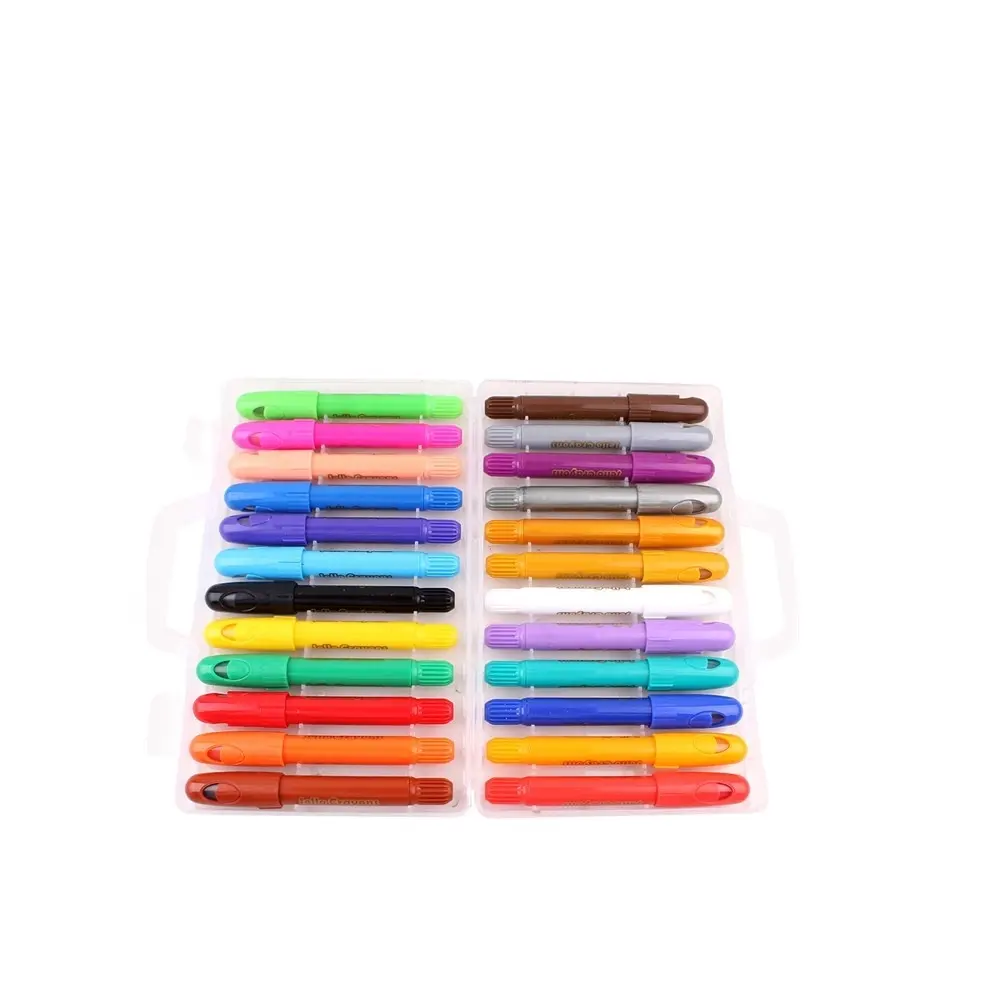 2022 Gói Tùy Chỉnh Chất Lượng Cao Mượt Không Độc Hại 24 Màu Twistable Crayon Set