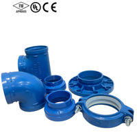 Raccords en fonte ductile rainurée Vlvula Bsica ASTM A536 300 PSI UL FM (coudes, tés, réducteurs) pour système de protection incendie par sprinklers