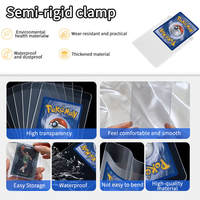Porte-cartes en PVC transparent semi-rigide 35PT avec logo personnalisé pour les cartes de jeu TCG Poke-mon, cartes de sport, porte-cartes