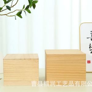 Boîte de rangement en bois rectangulaire, en bois massif, taille personnalisable, organisateur de bureau pour articles divers - Product Image 3
