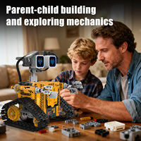 Juego de Bloques de Construcción de Robots 5 en 1, Rompecabezas para Niños, Juguete de Bloques de Construcción, Pantalla Digital, Robot Wall-e de Cinco Transformaciones