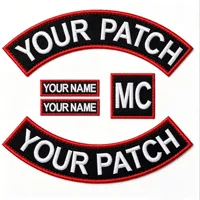 Patch à bascule brodé personnalisé à repasser sur 350 MM de large, patchs de motard supérieur et inférieur pour veste