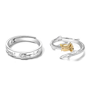 The Little Prince And Rose Couple Rings Unisex Minimalist Design For Everyday Wear - Product Image 2