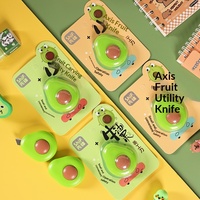 Couteau utilitaire multifonctionnel en acier inoxydable pour étudiants, en forme d'avocat, mini-coupe-papier, mignon, portable et créatif en plastique