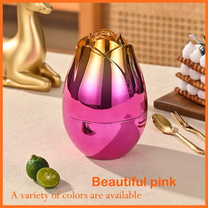 मिनी गोल्डन रोज़ एग फ़्लैटवेयर स्टोरेज बॉक्स 316L स्टेनलेस स्टील हाई अपीयरेंस लेवल कॉफ़ी स्पून फ्रूट डेज़र्ट फोर्क सेट - Product Image 3