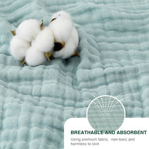 Wholesale Woven 4 Layers 100% Organic Cotton Swaddle Blankets, OEKO-TEX, Soft &amp; Hypoallergenic 130*200cm/51*79inch for <strong>Teenager</strong> - Product Image 2