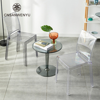 Chaise de bar transparente en acrylique pour événements, fêtes, dîners, mariages – Chaise de dîner en polycarbonate plastique cristal transparent – Vente en gros