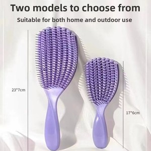 Brosse démêlante Octopus rose pour cheveux bouclés et épais – Massage du cuir chevelu, antistatique, poils doux à pointe ronde – Coiffure - Product Image 5