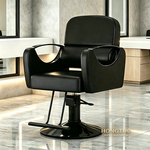 Fauteuil de coiffeur moderne Z, réglable, en cuir, avec base ronde, inclinable, pour salon de beauté - Product Image 1