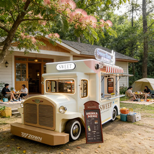 Street Food Vending Cart Mobile Coffee <b>Trailer</b> Fast Food Cart Fully Equipped Kitchen - Product Image 1