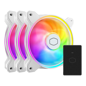 Ventilateur de boîtier PC MF120 HALO2 120 mm <span class=keywords><strong>RGB</strong></span> PWM - LED blanche 2000 tr/min Interface 4 broches pour ordinateurs de jeu - Product Image 1