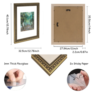 Elégant <span class=keywords><strong>PS</strong></span> Double Face Encadré Forêt Paysage Art Durable Cadre Photo Verdure Lush Statues Classiques Flâner Figure - Product Image 3