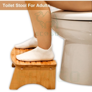 Bambou Squatty Pot Bambou Flip Tabouret de Toilette pour Salle de Bain Escabeau Epais Bambou Pied Tabouret - Product Image 3
