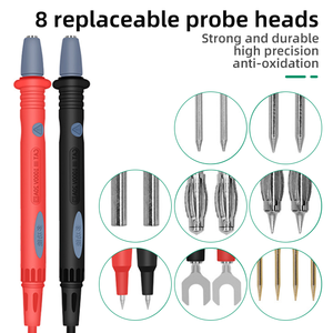 デジタルマルチメータークロコダイルクリップUタイププローブ用の8つの交換可能なプローブマルチメーターテストリードキット - Product Image 3