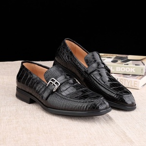 Mocasines de lujo de cuero de cocodrilo auténtico 100% genuino, zapatos de vestir de cuero de cocodrilo hechos a mano. - Product Image 6
