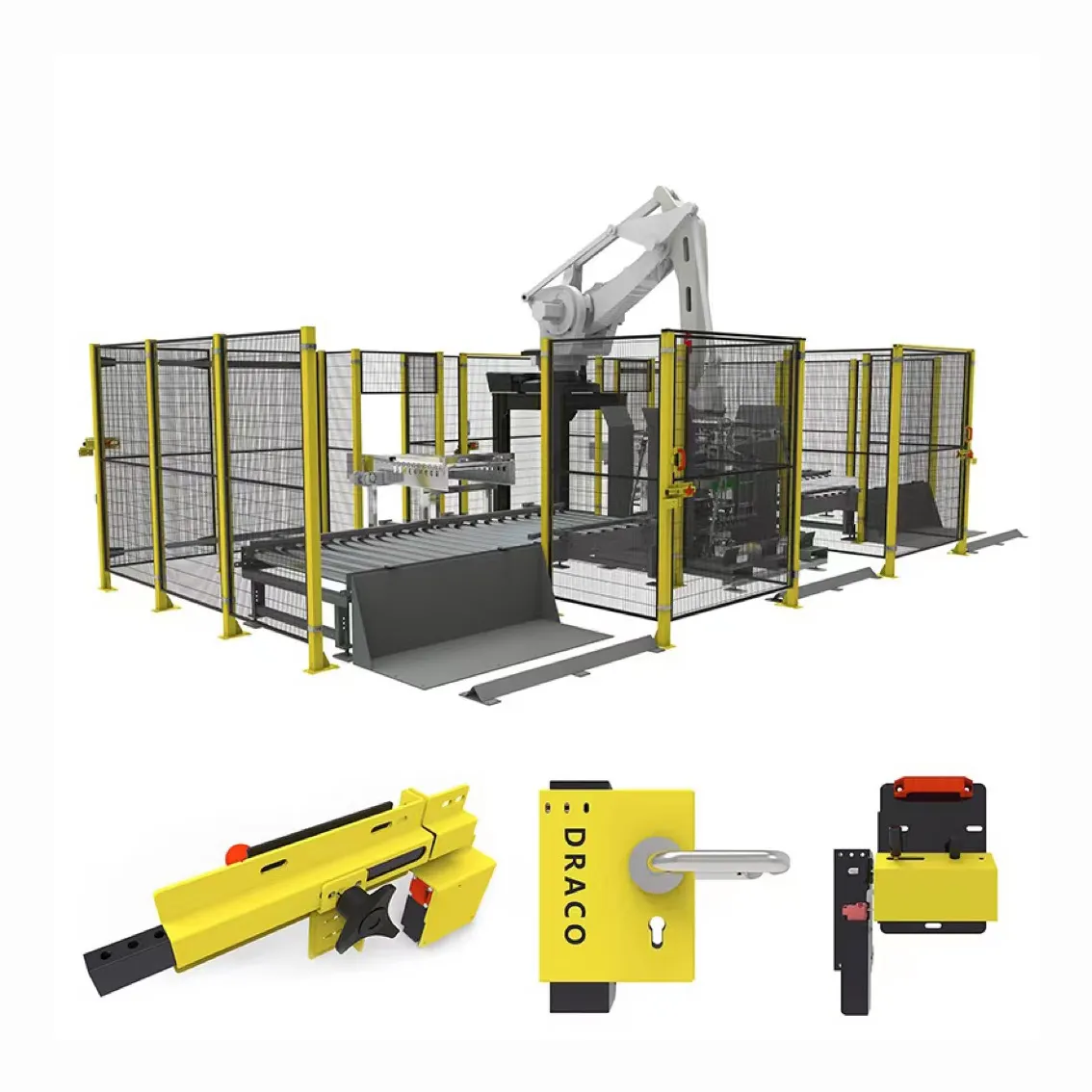 金属鋼フェンス産業倉庫保護装置安全ロボットパネル工場販売