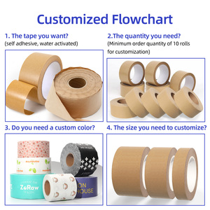 <strong>Custom</strong> Colored Logo Eco Friendly Water Activate Wet Bufflalo Paper <strong>Tape</strong> Reinforced <strong>Printed</strong> Kraft Paper Parcel <strong>Tape</strong> with Logo - Product Image 6