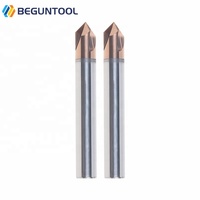 Fraise à chanfreiner en carbure pour coins, fraise à chanfreiner pour ébavurage des bords, fraise à rainurer en V, 3 dents, 60, 90, 120 degrés