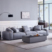 Canapé en cuir personnalisé de style loft, canapé modulaire sectionnel moderne et confortable pour salon ou bar