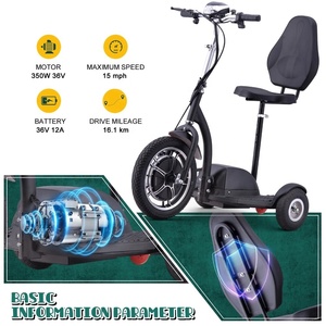 Scooter Elettrico a <span class=keywords><strong>3</strong></span> <span class=keywords><strong>Ruote</strong></span> con Batteria al Litio, Motore Brushless, Telecomando, Magazzino Europeo, <span class=keywords><strong>Ruote</strong></span> da 11 Pollici - Product Image 3