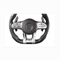 Volant en fibre de carbone noir modifié avec palettes de changement de vitesse, compatible avec Mercedes-AMG C-63 A-45/E-213