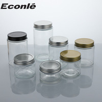 Bocaux en verre rond en vrac pour le stockage des aliments, bocaux de 6 oz, 8 oz, 10 oz pour la confiture, le miel, les cornichons, la mayonnaise avec couvercle métallique séparé
