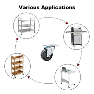 1,5 ''2'' 2,5 ''3''Black <span class=keywords><strong>Rubber</strong></span> <span class=keywords><strong>Caster</strong></span> Wheel Leichte Möbel Rollen Räder Guter Griff Nützliche Lenk rolle für Möbel - Product Image 4