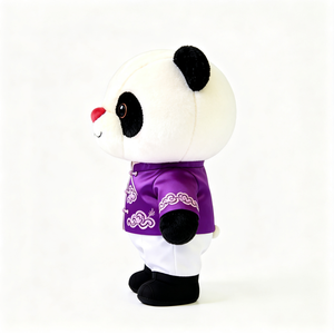 Peluche <span class=keywords><strong>Panda</strong></span> Style <span class=keywords><strong>Chinois</strong></span> Brodé Violet, Costume Tang, Doux et Rembourré, Souvenir Touristique Culturel - Product Image 4