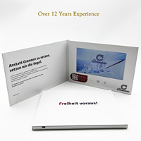 Brochure vidéo en gros Motion Book Carte de voeux avec écran LCD Offre Spéciale papier Carte d'invitation pour le marketing Impression offset