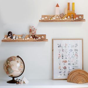 202405 3 étagères flottantes de <span class=keywords><strong>montagne</strong></span> de neige <span class=keywords><strong>livre</strong></span> de pépinière en bois mural rustique en bois pour chambre d'enfants - Product Image 2
