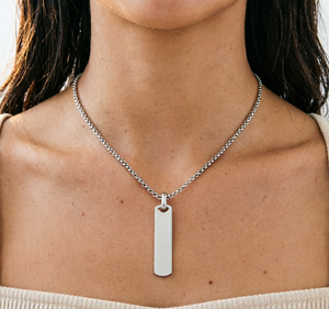 Kalung Liontin Panjang Baja Anti Karat Halus dengan Tulisan, Fashion Pria, Hadiah Sederhana, Penjualan Langsung Pabrik, Produk Terlaris - Product Image 3