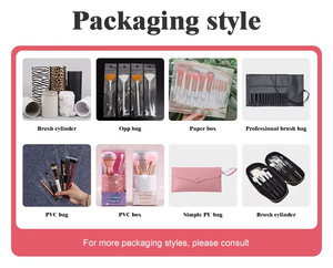 Ensemble de pinceaux de maquillage professionnels de haute qualité en poils de chèvre naturels noirs, vente en gros, étiquette privée personnalisée, avec étui - Product Image 6