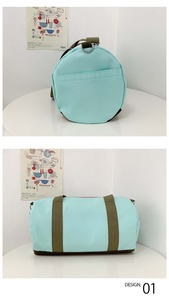 Sac de sport Oxford bleu vert clair avec poignées, fermeture éclair, en polyester, grande capacité 36-55L, sac de voyage unisexe, style décontracté - Product Image 4