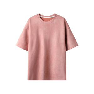 T-shirt en coton bio pour homme, coupe décontractée, épaules tombantes, tissu écologique, doux, respectueux de l'environnement, t-shirt uni. - Product Image 1