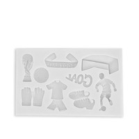 YS Fußball Fußball Match Thema Silikon form Zucker Craft Kuchen Dekorations werkzeug Fondant Form Handwerk Kunst Harz Ton Schokoladen formen