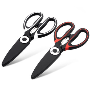 Kitchen Scissors Stainless Steel Straight Head Cut Chicken Bones Home Use Black White - Product Image 1