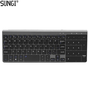 Ultra Slim Wireless Keyboard with Touchpad Built-in <strong>Trackpad</strong> Mouse Compact Full Size Numeric Keyboard Media Control for <strong>Computer</strong> - Product Image 1