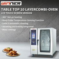 Four combiné commercial 150L 360 °   Chauffage à air chaud en acier inoxydable avec écran tactile et auto-nettoyant